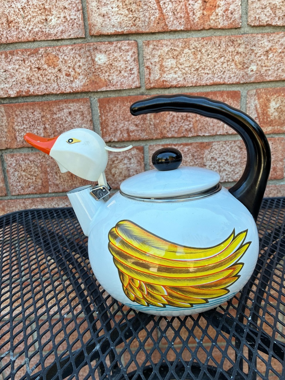 Vintage Duck Collector Duck-Head Teapot with Yellow Wing Motif